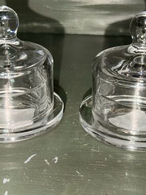 2- Small Round Covered Butter Dish Lid